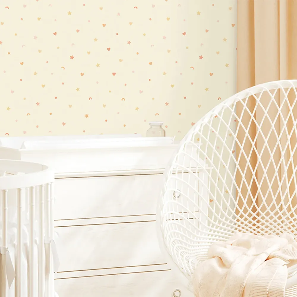 WallMantra Gentle Night Baby Room Wallpaper - Yellow