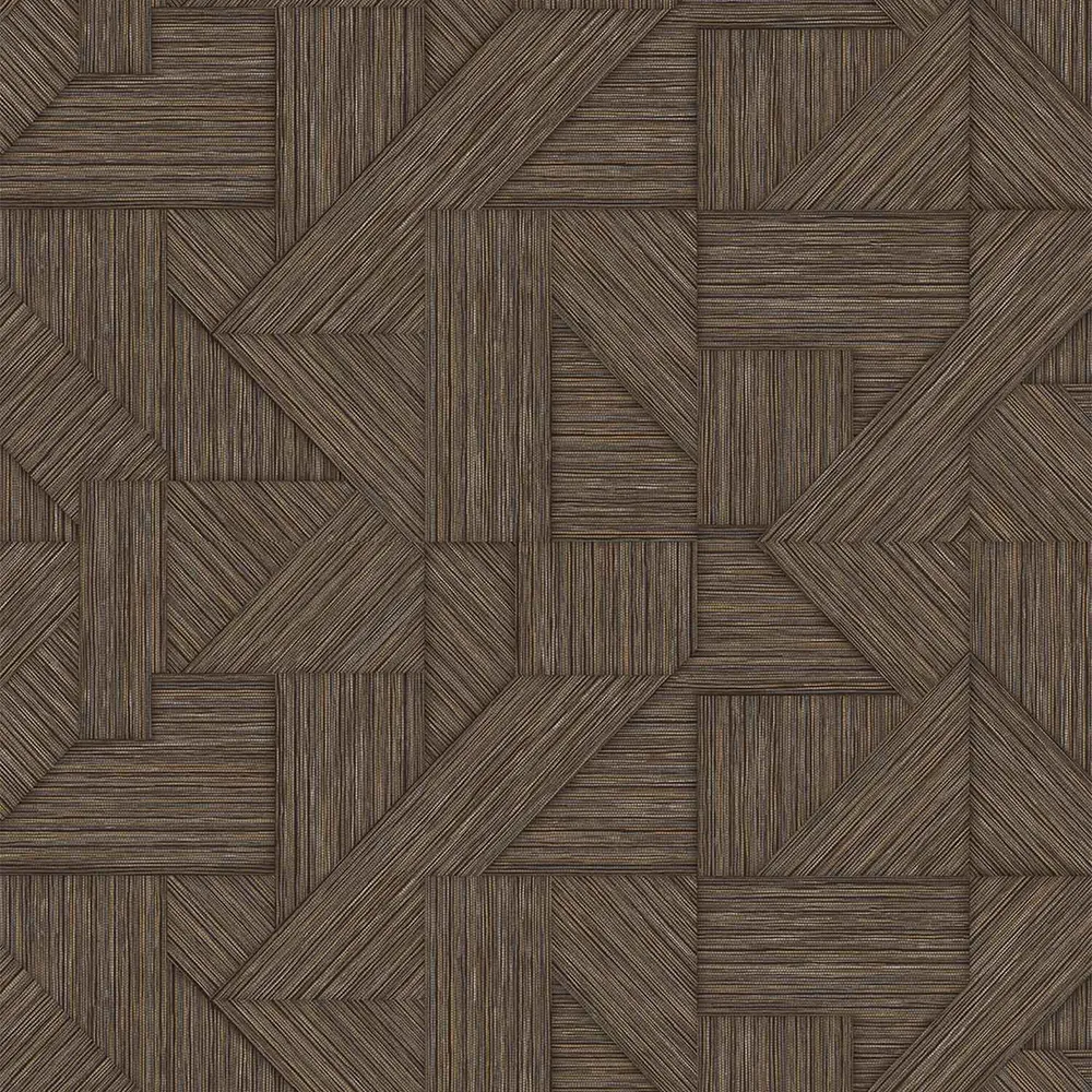 Geometric Textured Weave Wallpaper – Fusion Brown