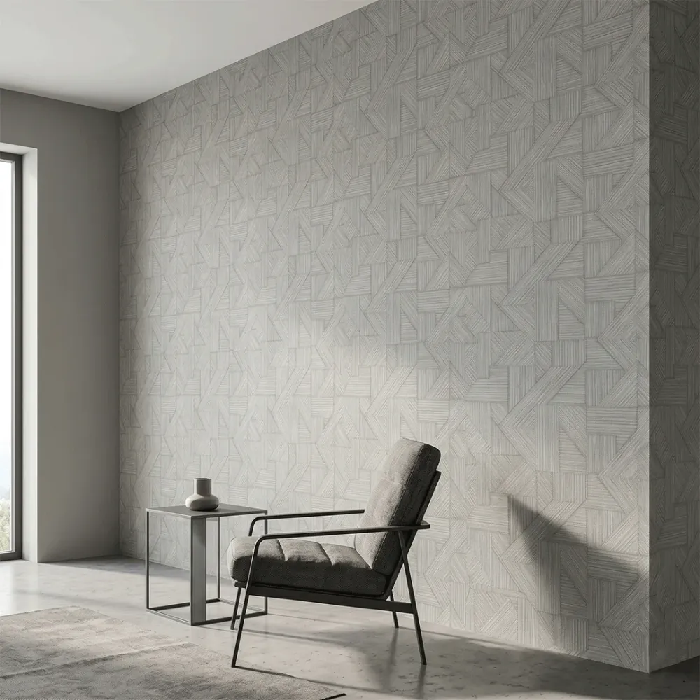 Geometric Textured Weave Wallpaper - Pearl Beige 