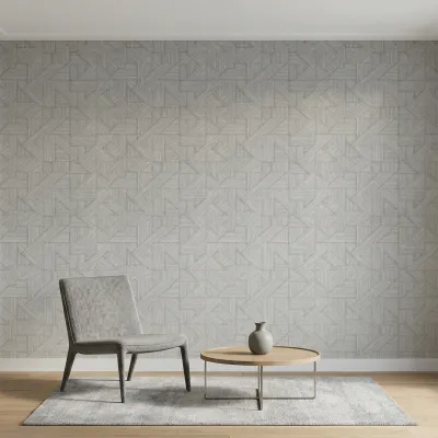 Geometric Textured Weave Wallpaper - Warm Greige