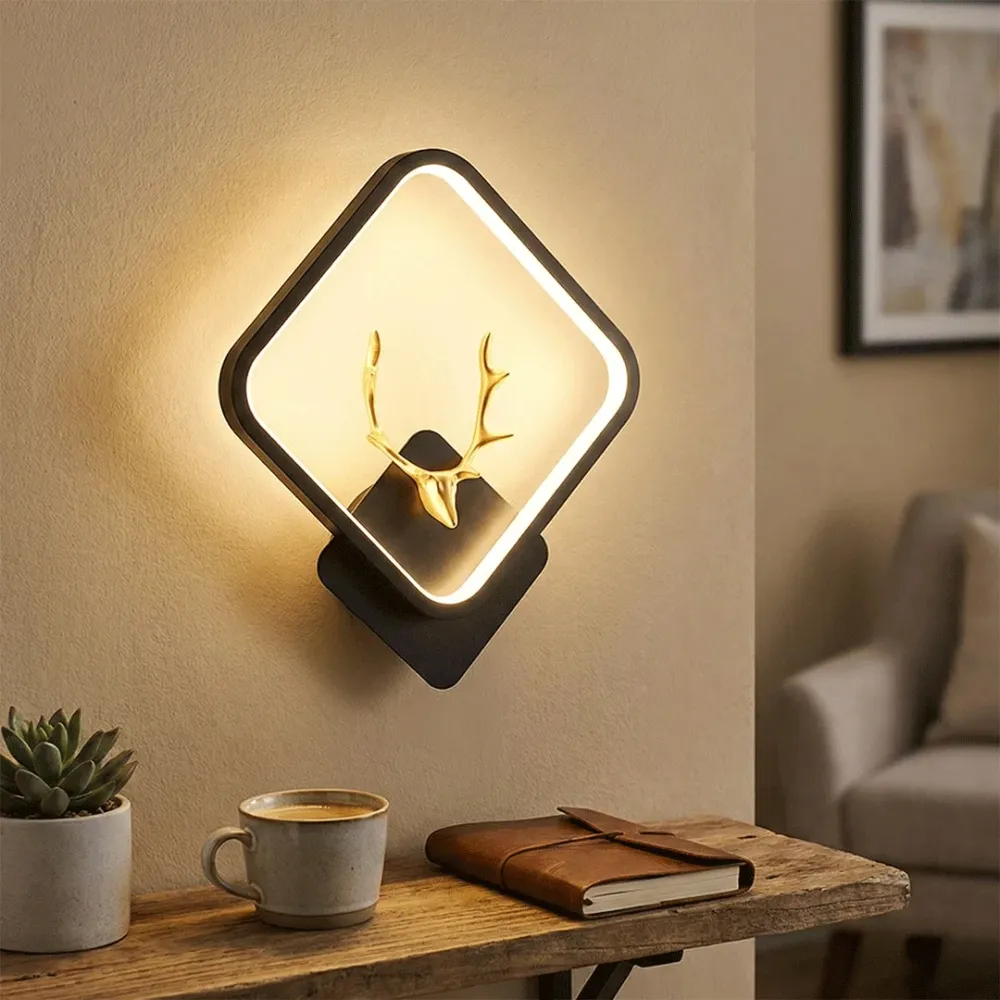 Golden Antler Diamond LED Wall Light Luxury Designer Decorative Wall Lamp 
