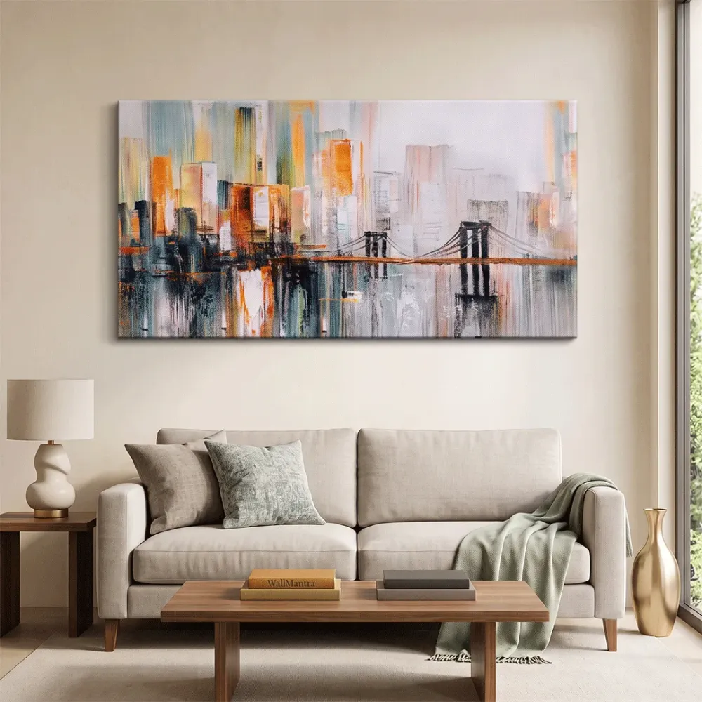 Golden Gate Bridge Abstract Canvas painting With Frame