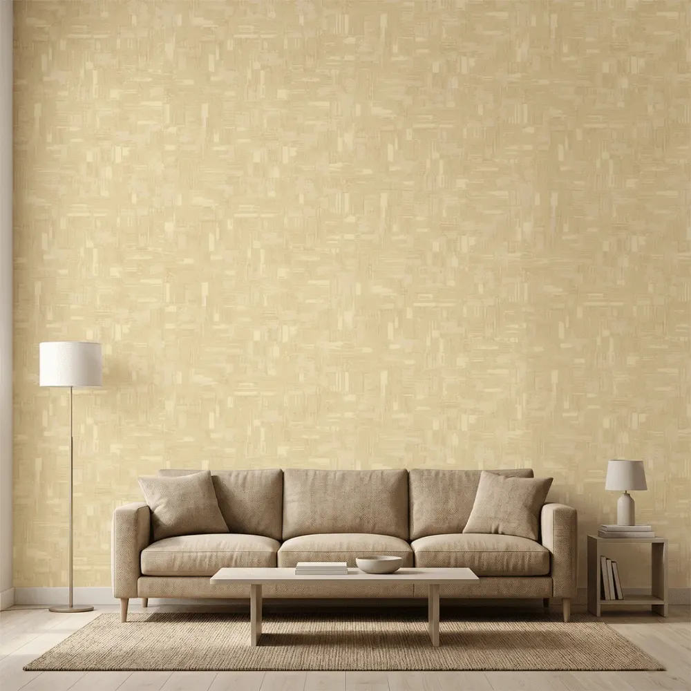 Golden Ivory Abstract Brushstroke Texture Wallpaper