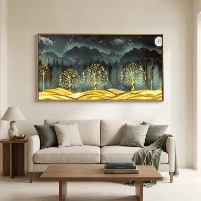 Golden Nightscape Canvas Printed Painting