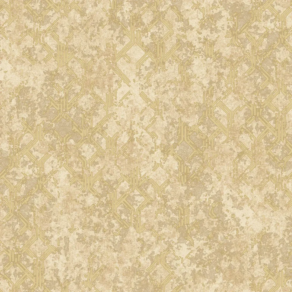 Golden Sand Grid Industrial Geometric Wallpaper