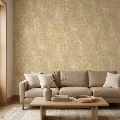 Golden Sand Grid Industrial Geometric Wallpaper