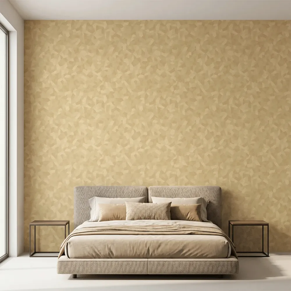 Golden Wheat Facet Geometric Texture Wallpaper