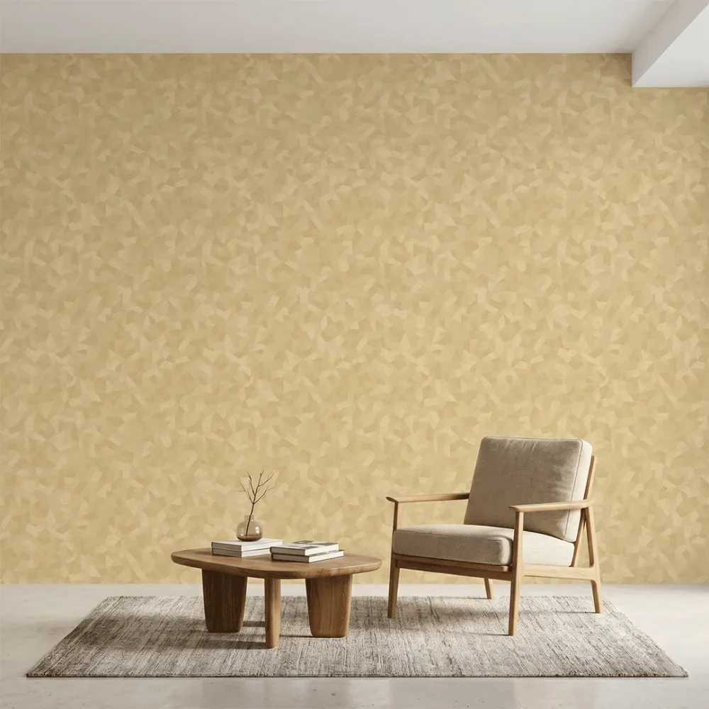 Golden Wheat Facet Geometric Texture Wallpaper