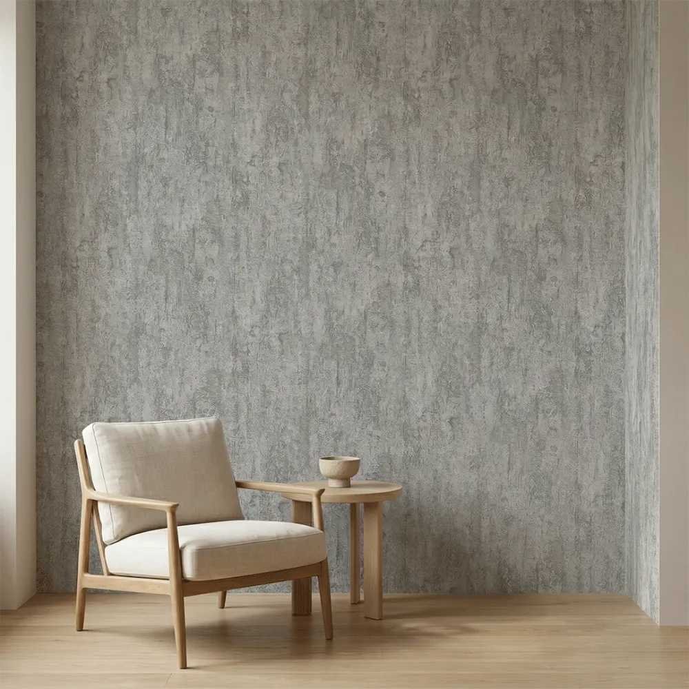 Graphite Stone Textured Plaster Wallpaper
