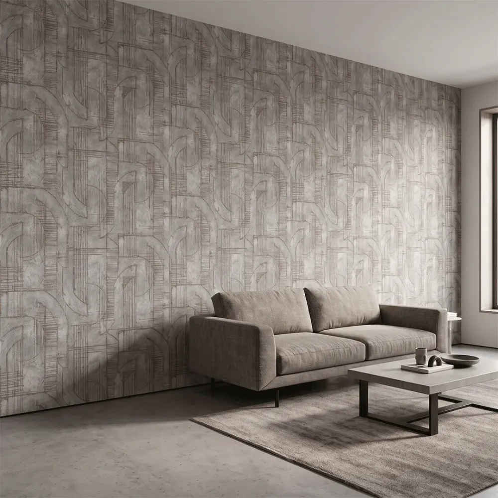 Grey Abstract Architectural Textured Wallpaper