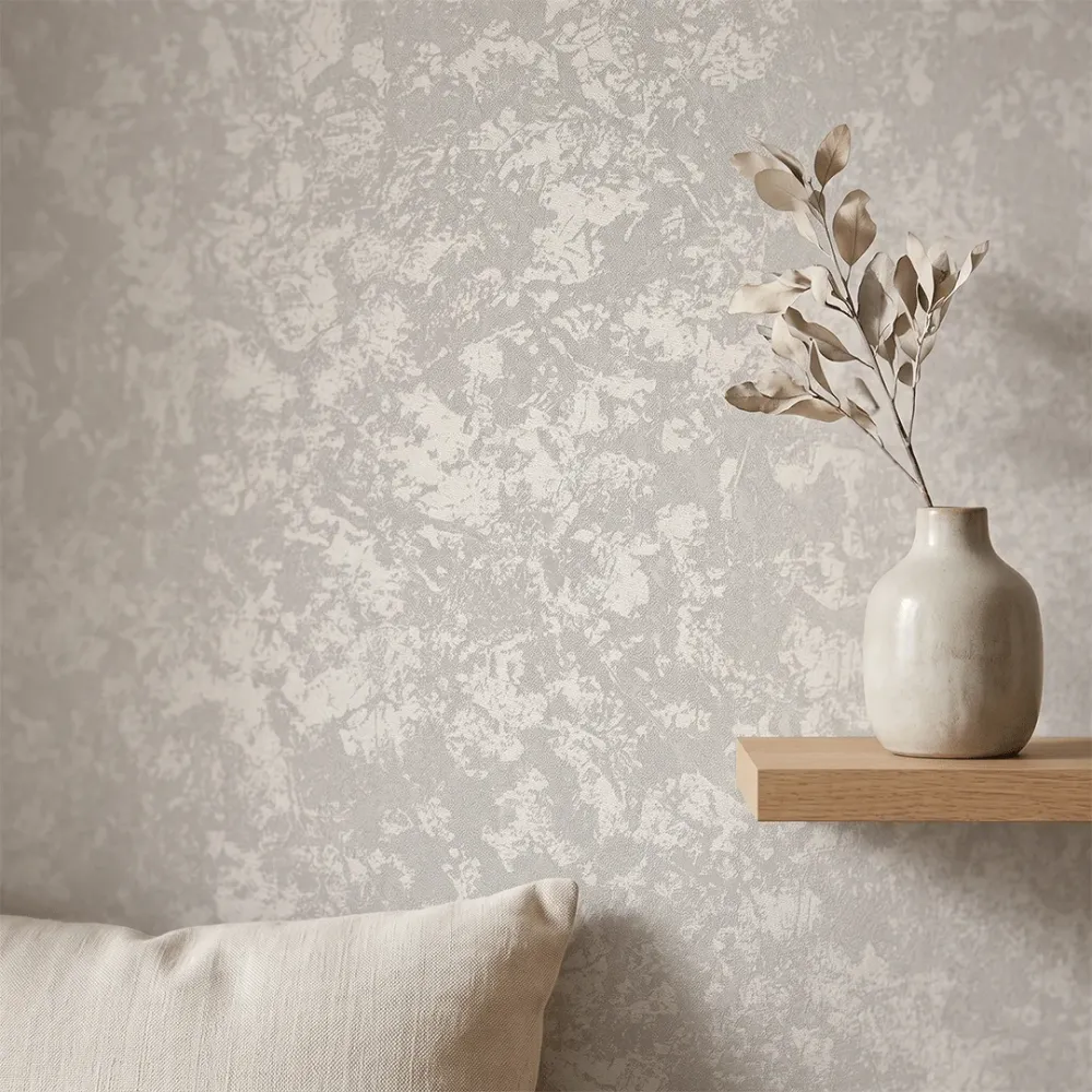 Grey Textured Wallpaper | Subtle Abstract Concrete Effect Wall Covering