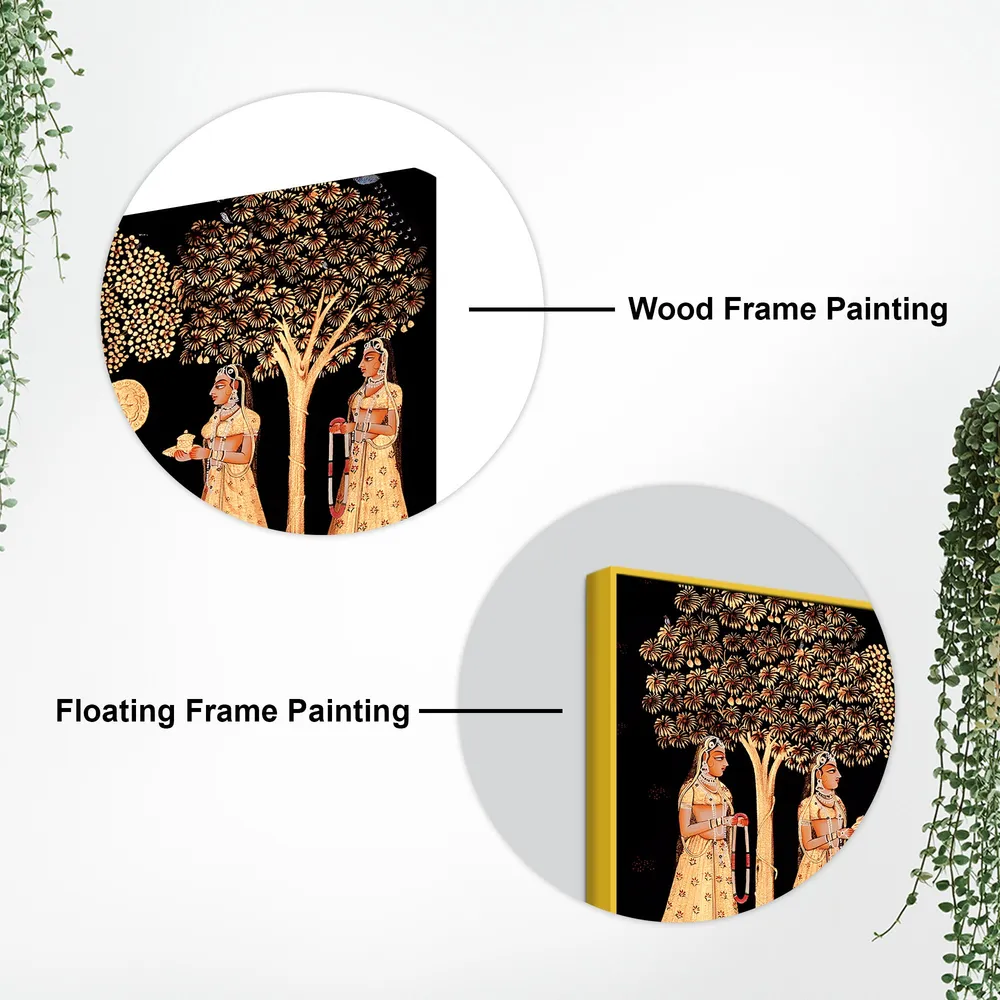 Timeless Raas Leela of Lord Krishna Canvas Wall Painting With Frame