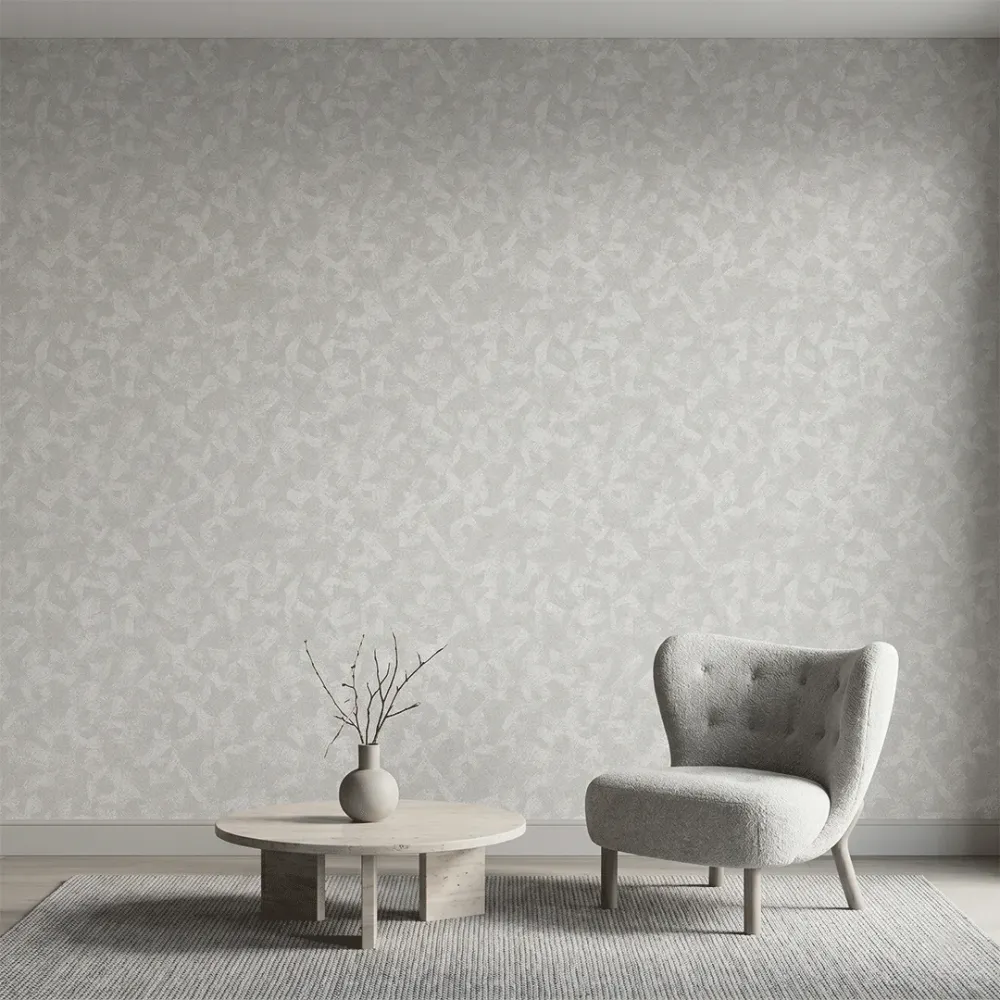 Ivory Facet Geometric Texture Wallpaper