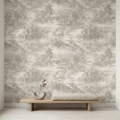Ivory Lagoon Tropical Escape Wallpaper