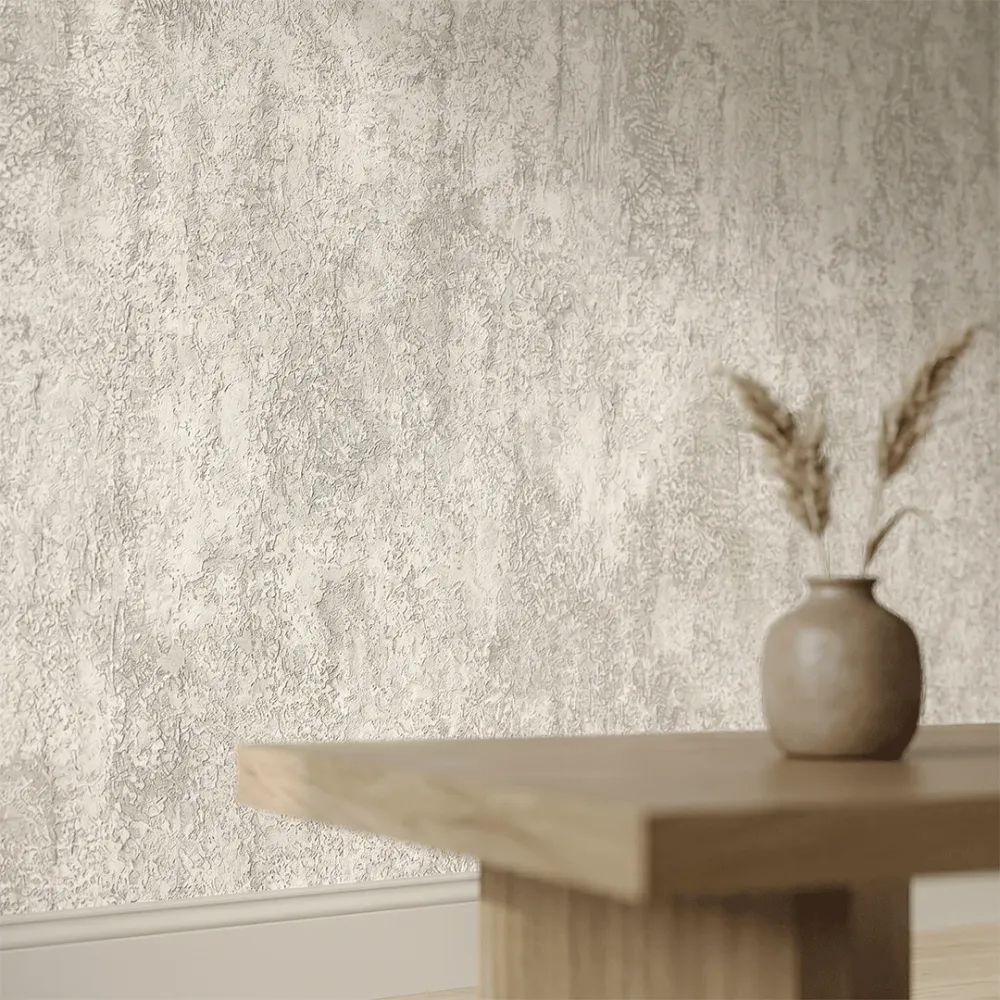 Ivory Limestone Textured Plaster Wallpaper