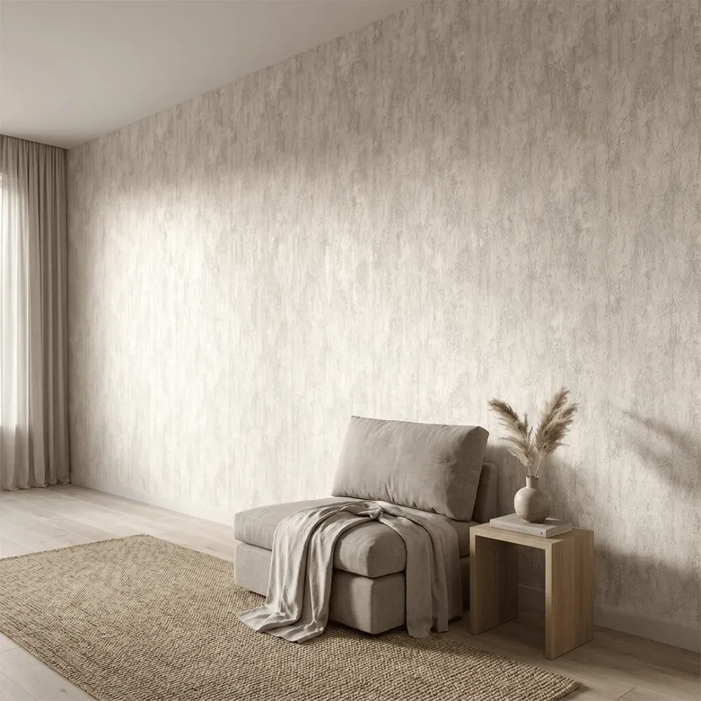 Ivory Limestone Textured Plaster Wallpaper