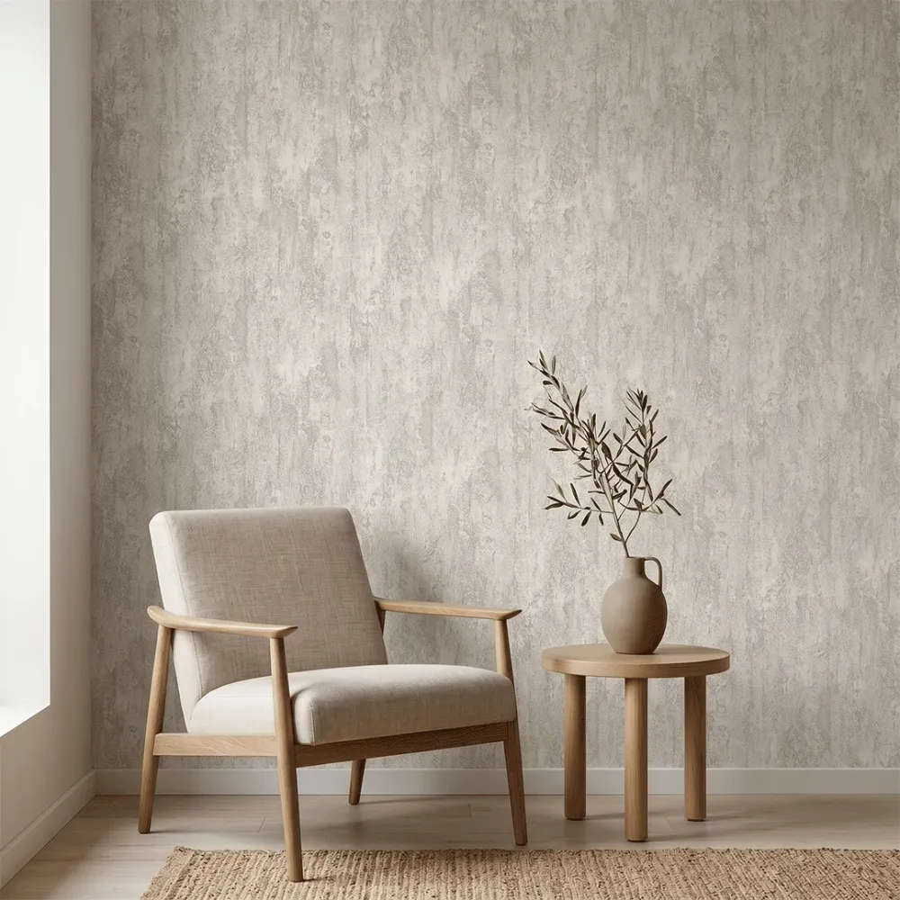 Ivory Limestone Textured Plaster Wallpaper