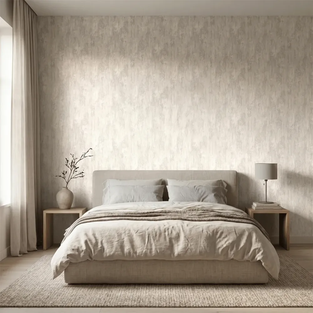 Ivory Limestone Textured Plaster Wallpaper