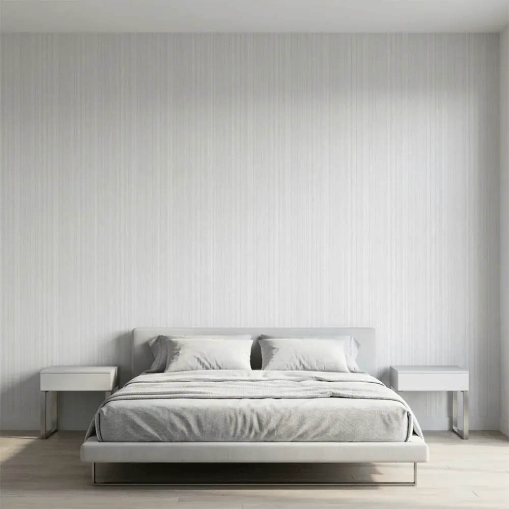 Ivory Vertical Ribbed Textured Wallpaper