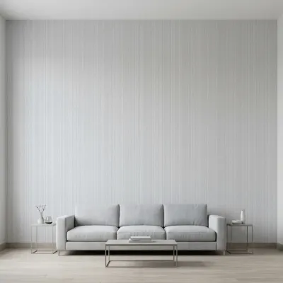 Ivory Vertical Ribbed Textured Wallpaper