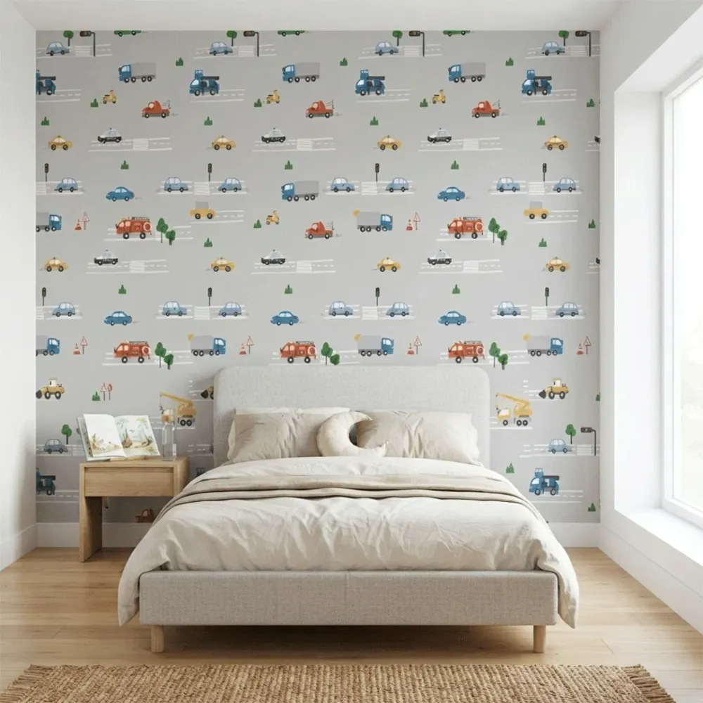 Kids Vehicle Road Adventure Wallpaper | Dream World Korean Vinyl Wallpaper