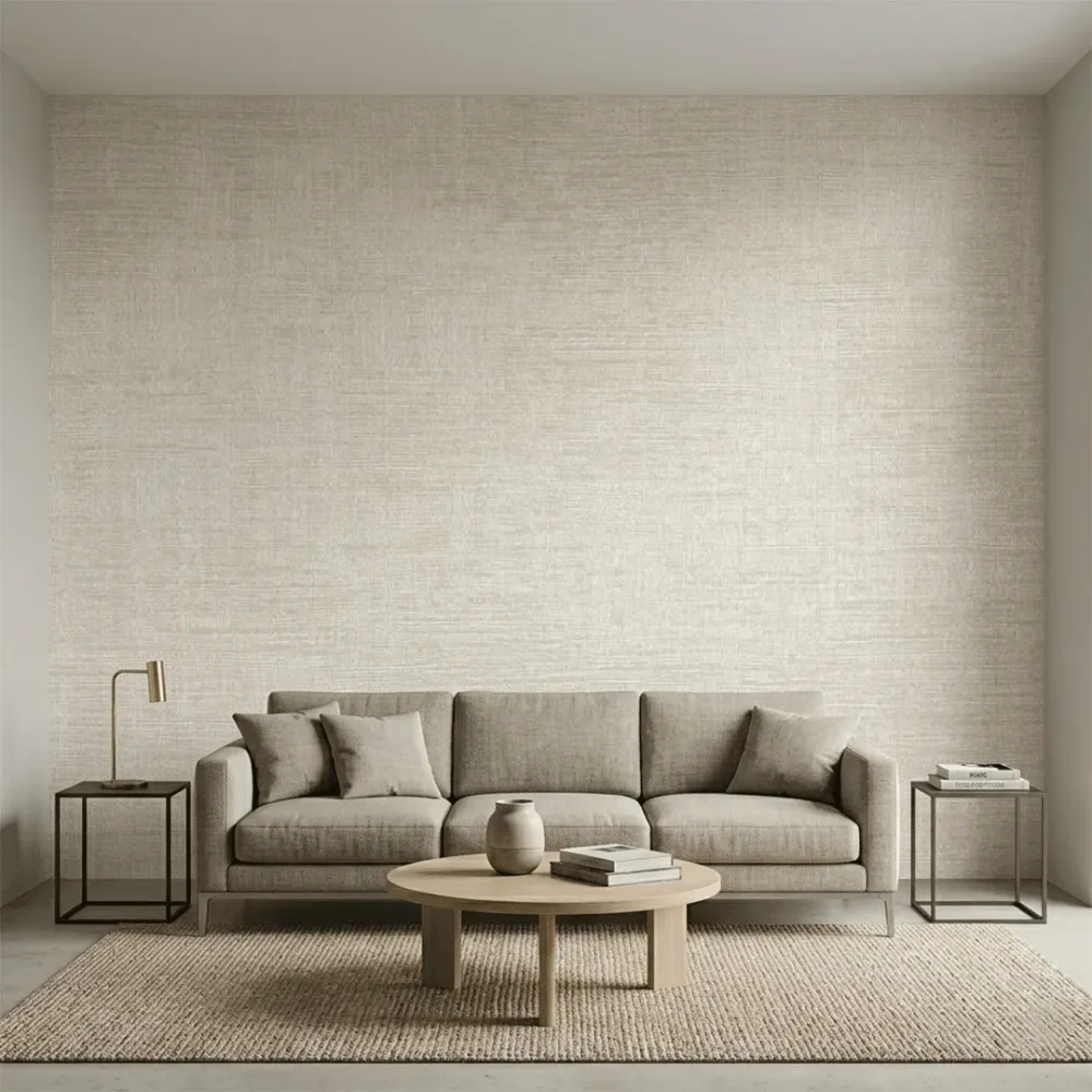 Luxe Linen Texture Wallpaper – Multi-Tone Elegance Ivory Linen