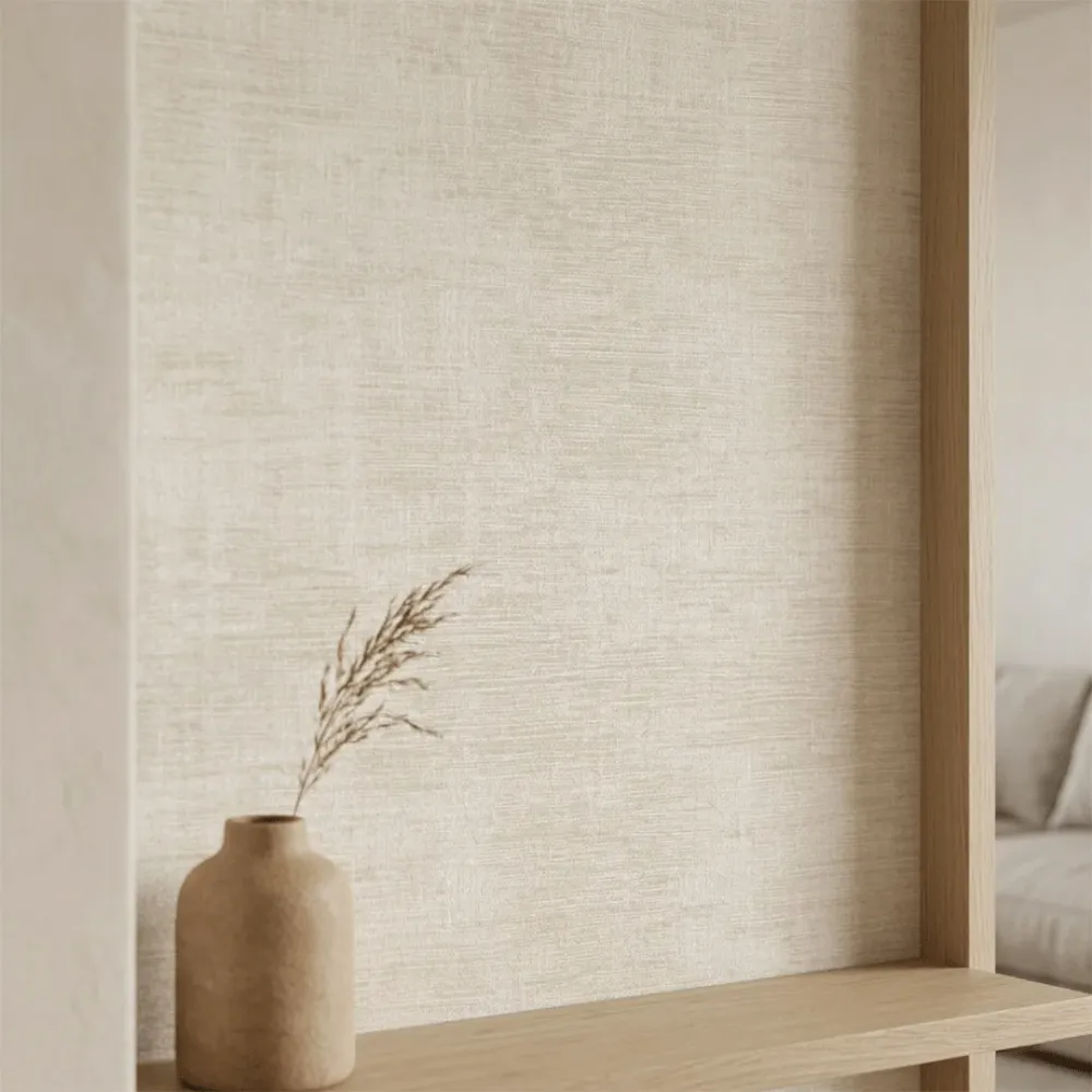Luxe Linen Texture Wallpaper – Multi-Tone Elegance Ivory Linen