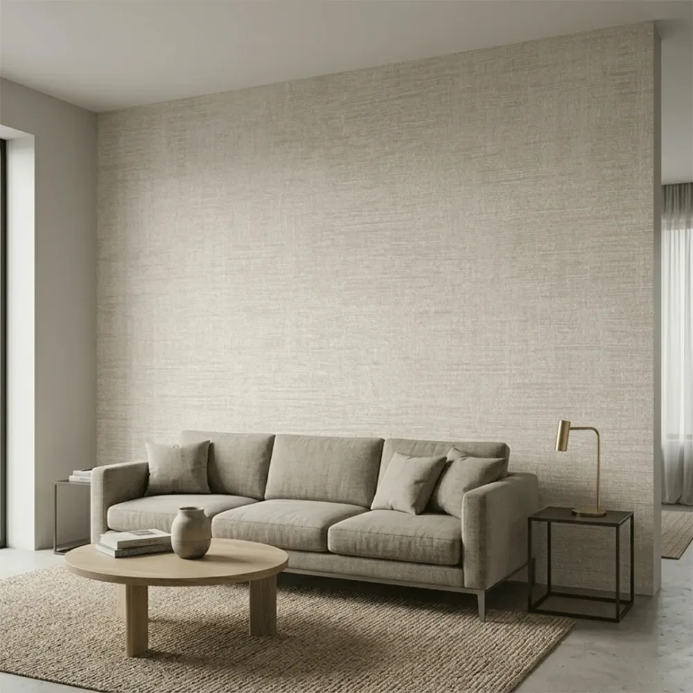 Luxe Linen Texture Wallpaper – Multi-Tone Elegance Ivory Linen