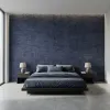 Luxe Linen Texture Wallpaper – Multi-Tone Elegance Midnight Indigo