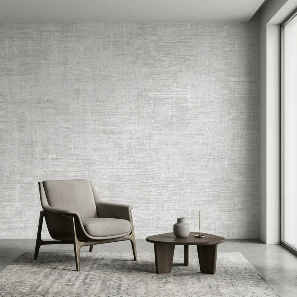 Luxe Linen Texture Wallpaper – Multi-Tone Elegance Silver Grey 