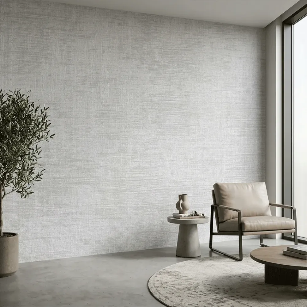 Luxe Linen Texture Wallpaper – Multi-Tone Elegance Silver Grey 