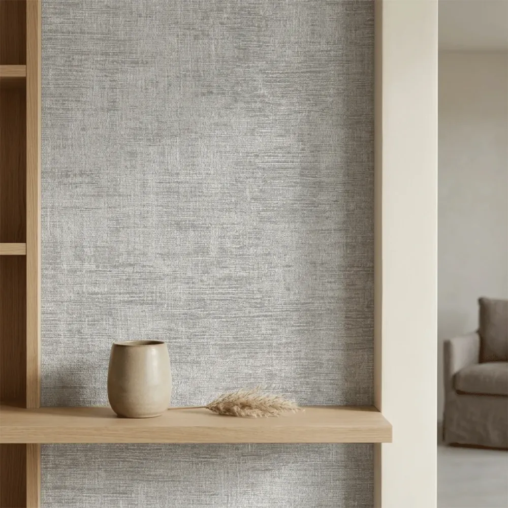 Luxe Linen Texture Wallpaper – Multi-Tone Elegance Urban Grey 