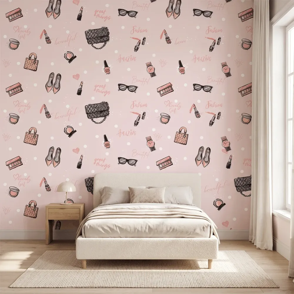 Luxury Fashion Girls Wallpaper | Premium Korean Vinyl Teen Bedroom Wallpaper
