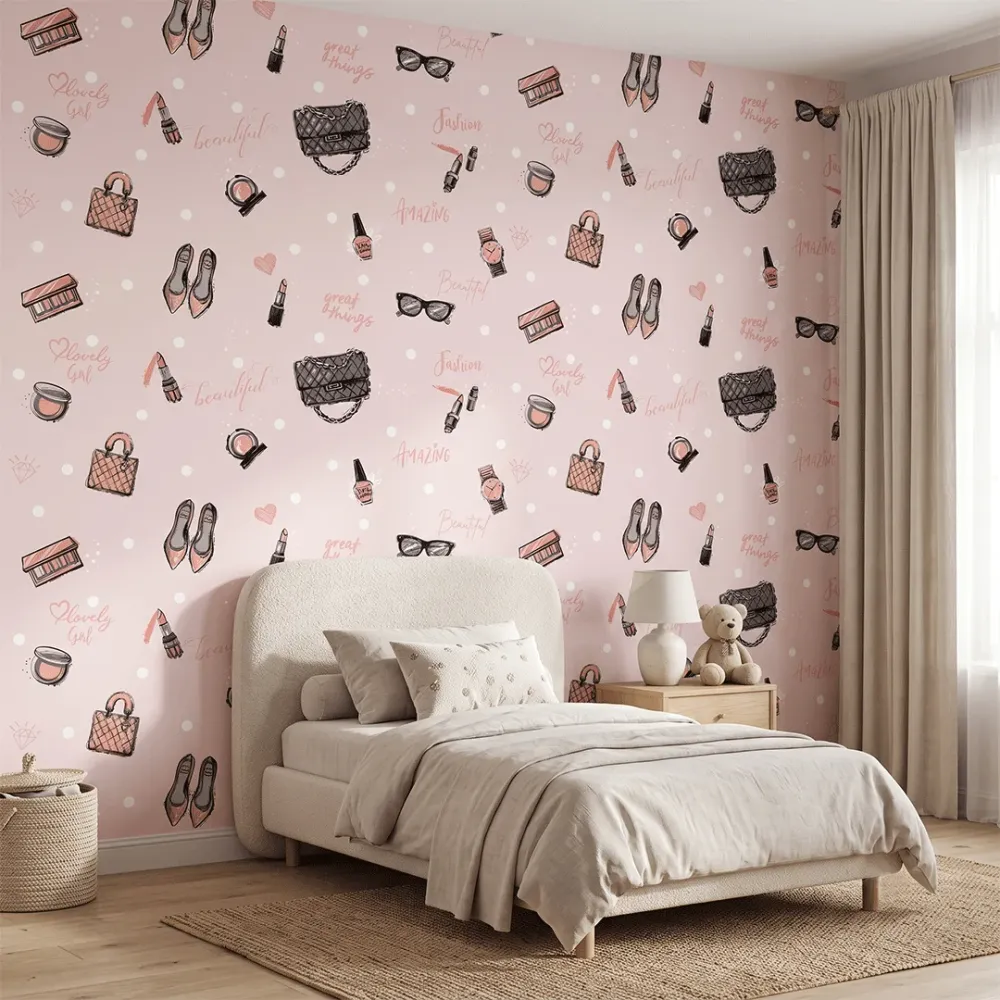 Luxury Fashion Girls Wallpaper | Premium Korean Vinyl Teen Bedroom Wallpaper