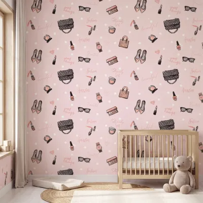 Luxury Fashion Girls Wallpaper | Premium Korean Vinyl Teen Bedroom Wallpaper