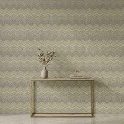 Luxury Grey & Gold Chevron Textured Wallpaper