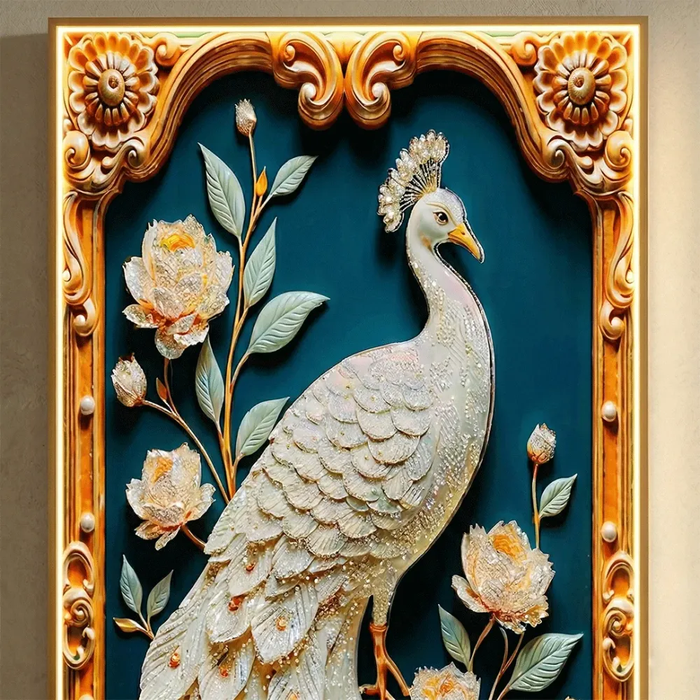 Luxury Peacock Crystal LED Wall Art 