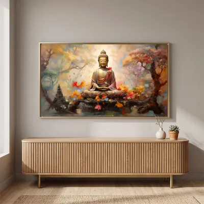 Meditative Bliss Amidst Majestic Scenery Canvas Paintings