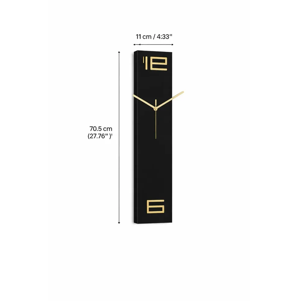Minimalist Vertical Metal Wall Clock 