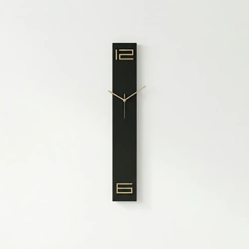Minimalist Vertical Metal Wall Clock 