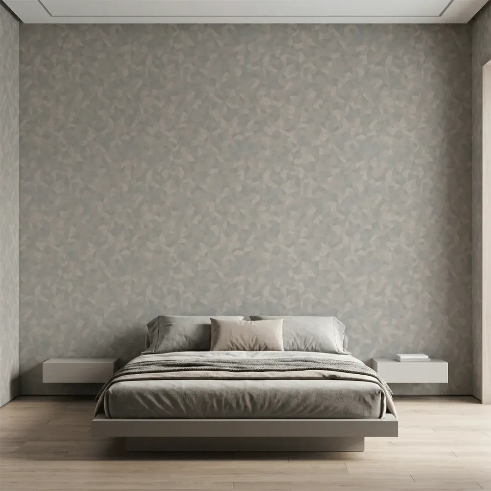 Mist Blue Facet Geometric Texture Wallpaper