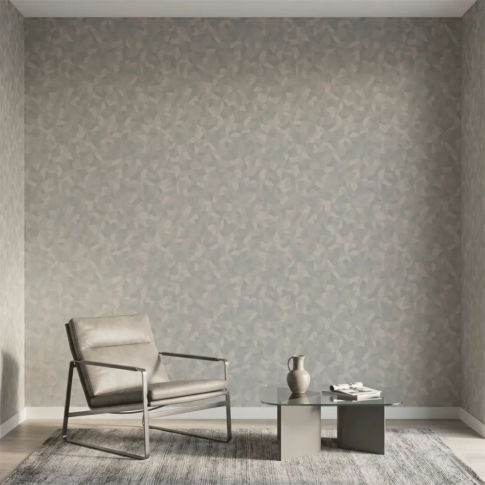 Mist Blue Facet Geometric Texture Wallpaper