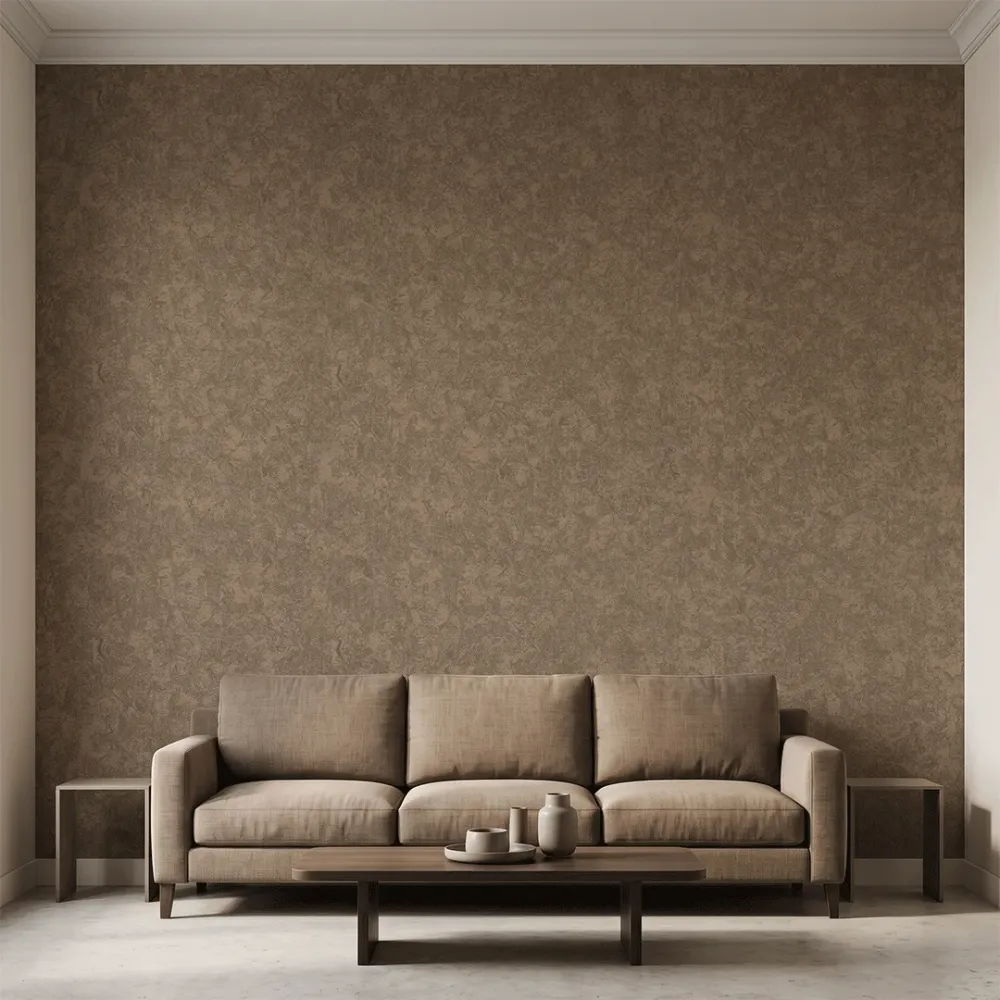Mocha Brown Textured Wallpaper | Distressed Stone Effect Wall Covering