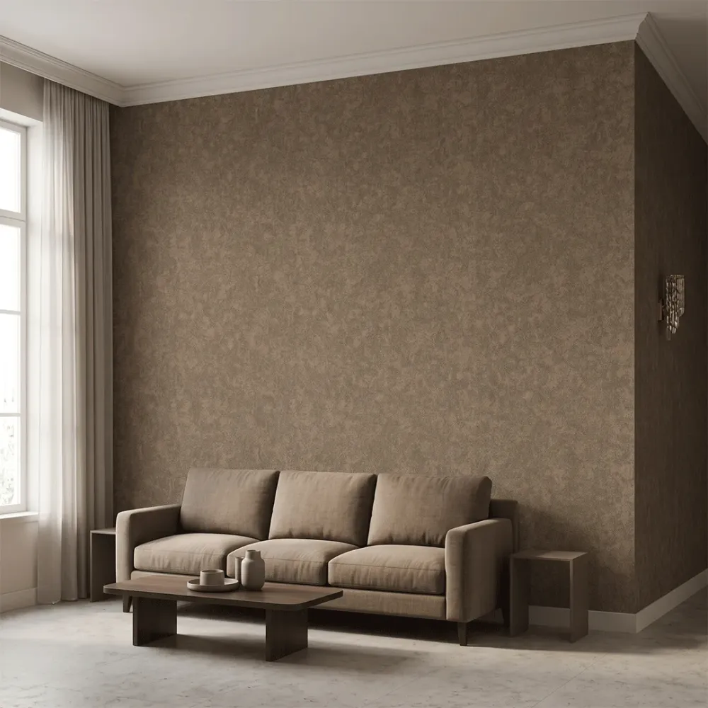 Mocha Brown Textured Wallpaper | Distressed Stone Effect Wall Covering