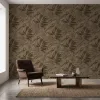 Mocha Brown Tropical Botanical Textured Wallpaper