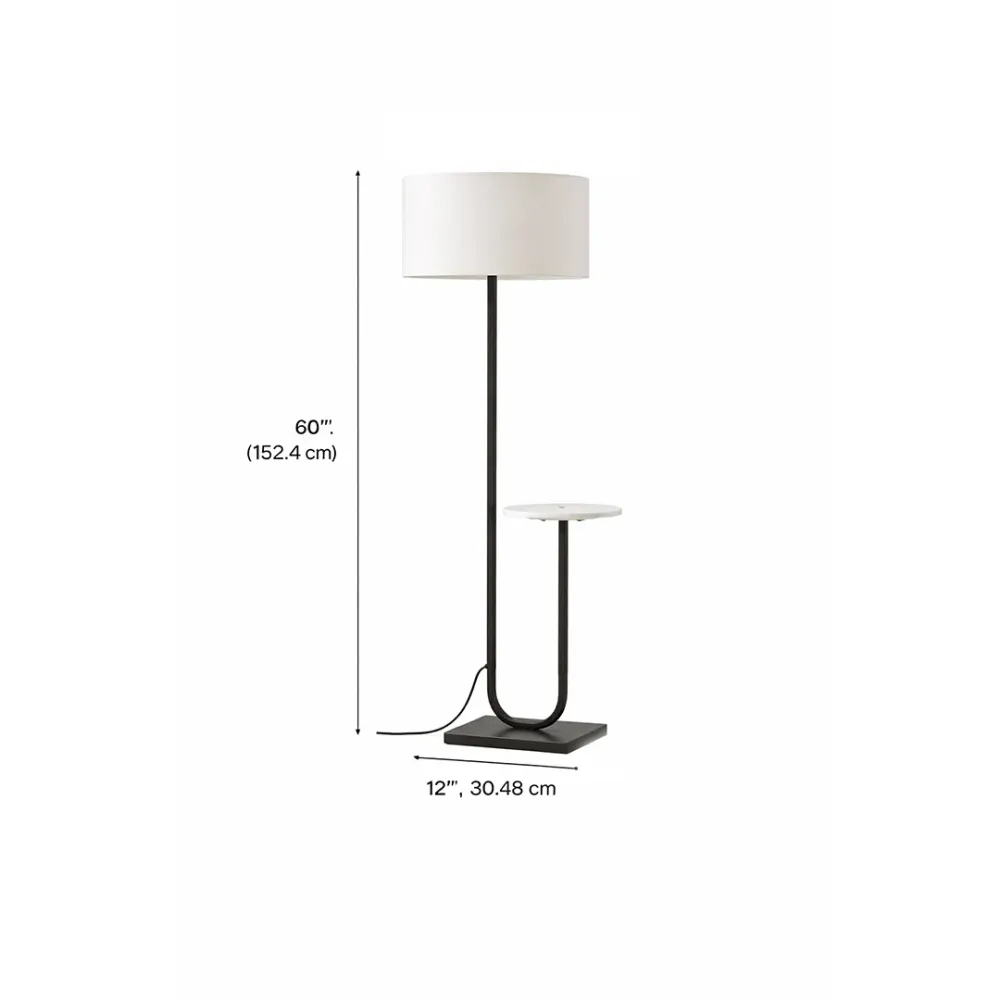 Modern Floor Lamp with Side Table 