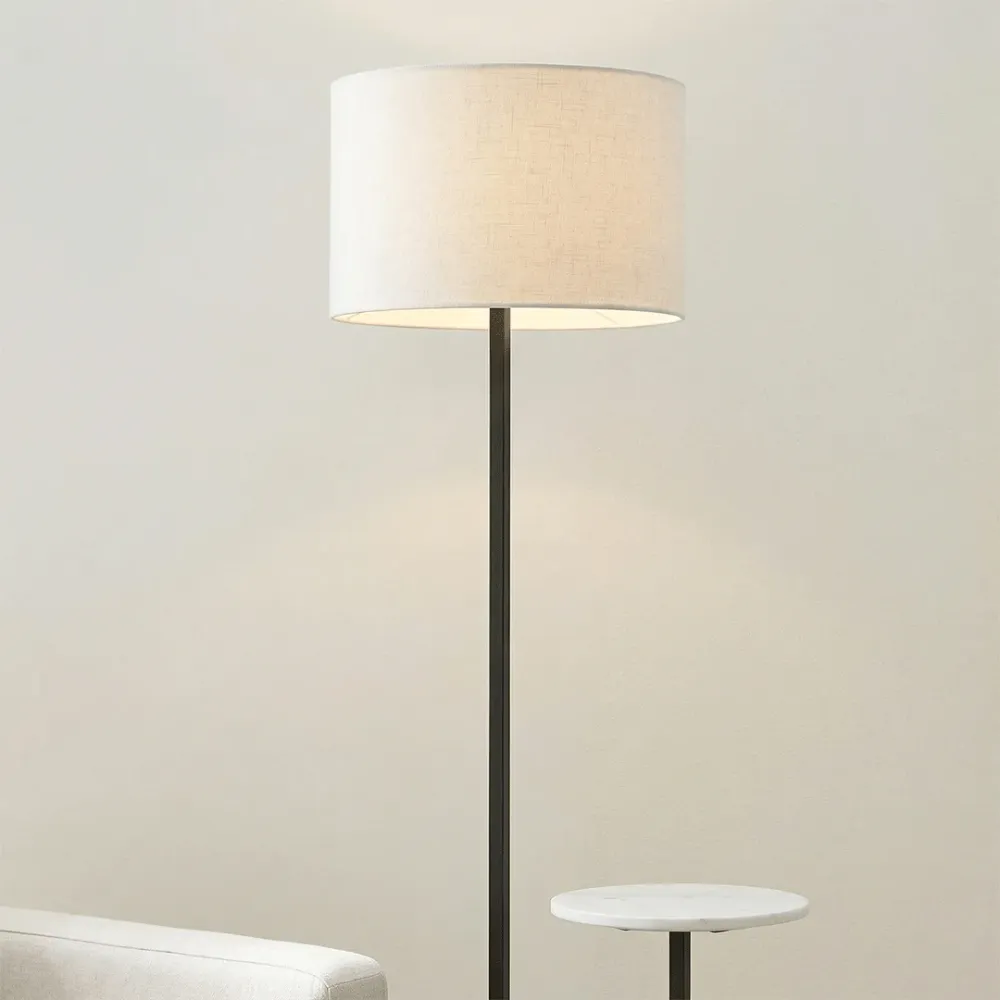 Modern Floor Lamp with Side Table 