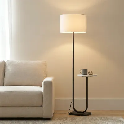 Modern Floor Lamp with Side Table