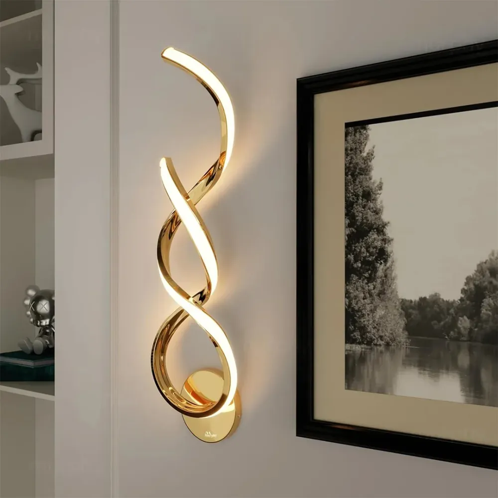 Modern Spiral LED Wall Light – Gold Decorative Wall Lamp 