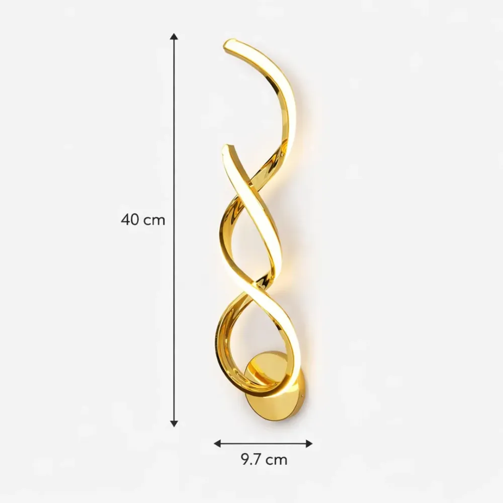 Modern Spiral LED Wall Light – Gold Decorative Wall Lamp 